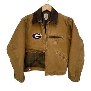 Carhartt Detroit Jacket Mens Medium 100829 211 Carhartt Brown‎ Georgia Bulldogs